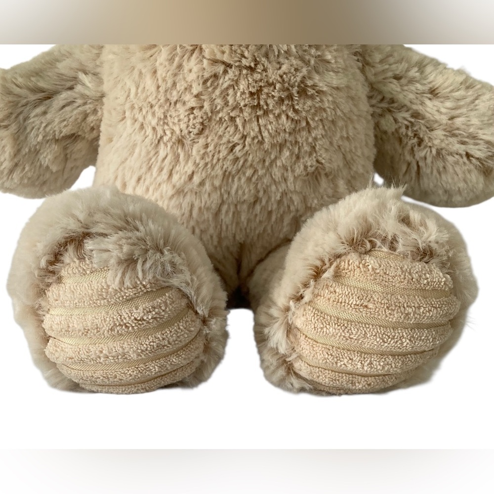 Spark Create Imagine 13” Teddy Bear Plush Cream Oatmeal Ribbed Feet Walmart. - Picture 6 of 11